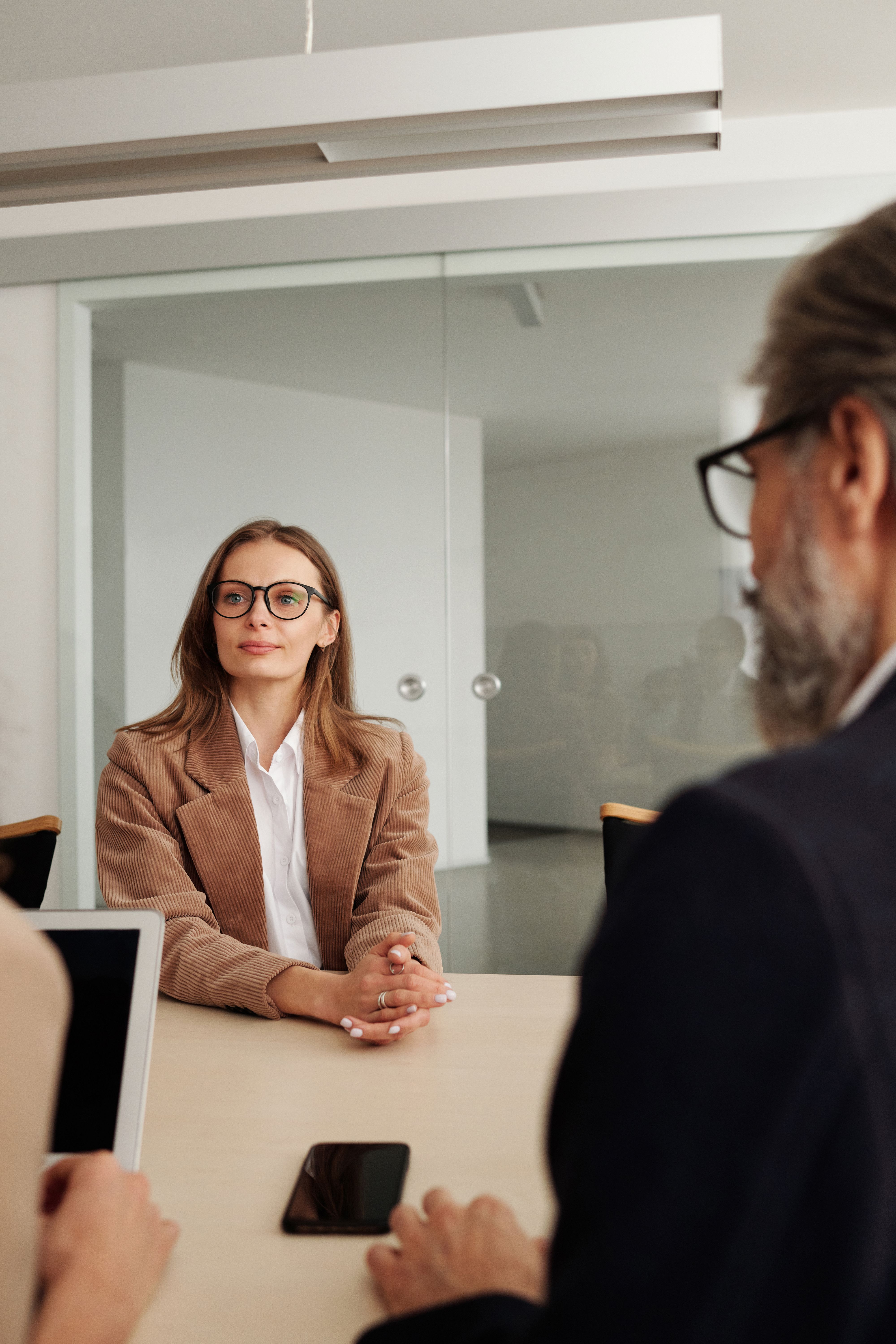Professionals collaborating during a business consultation