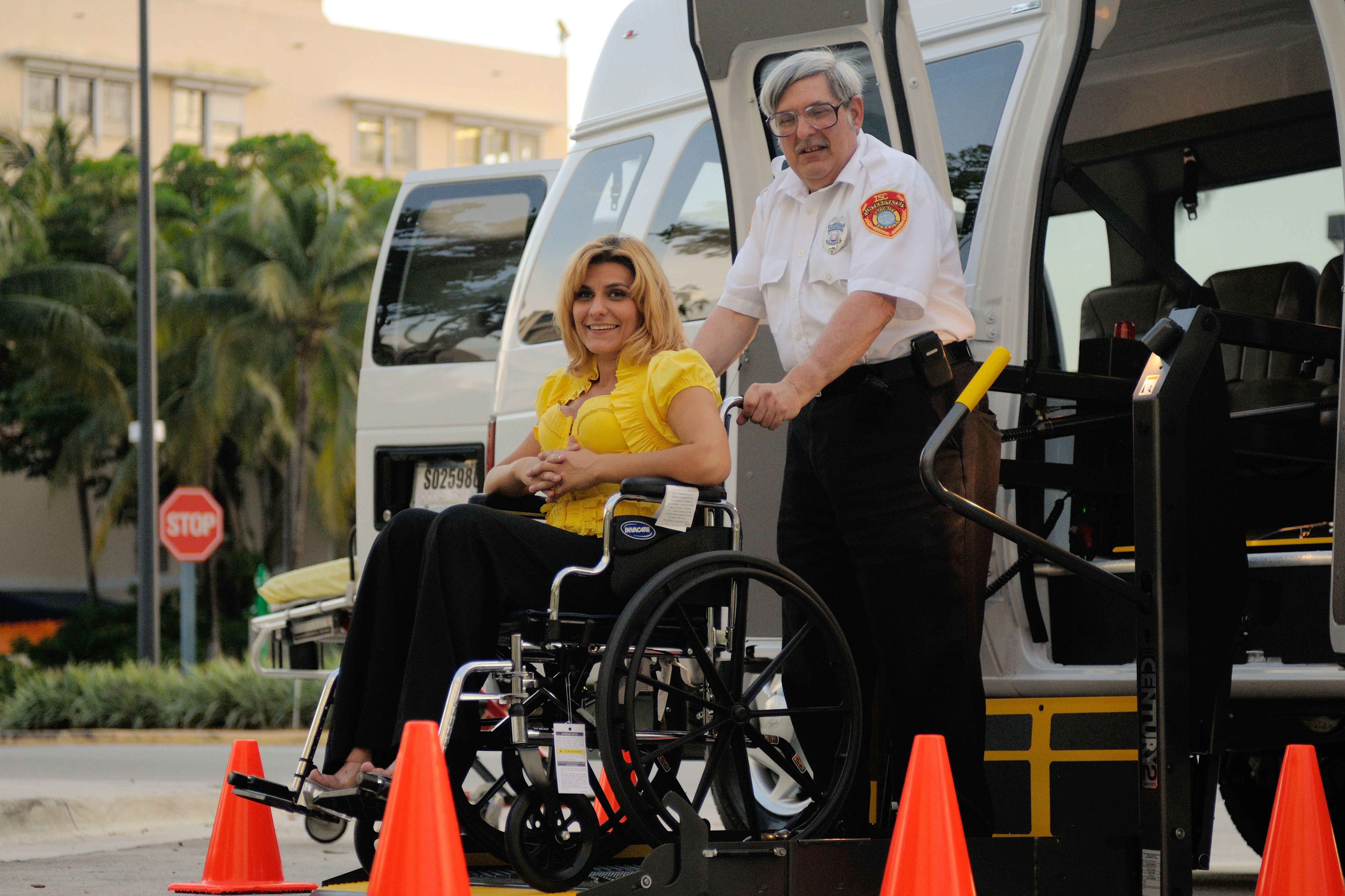 Accessible transportation support for a wheelchair user